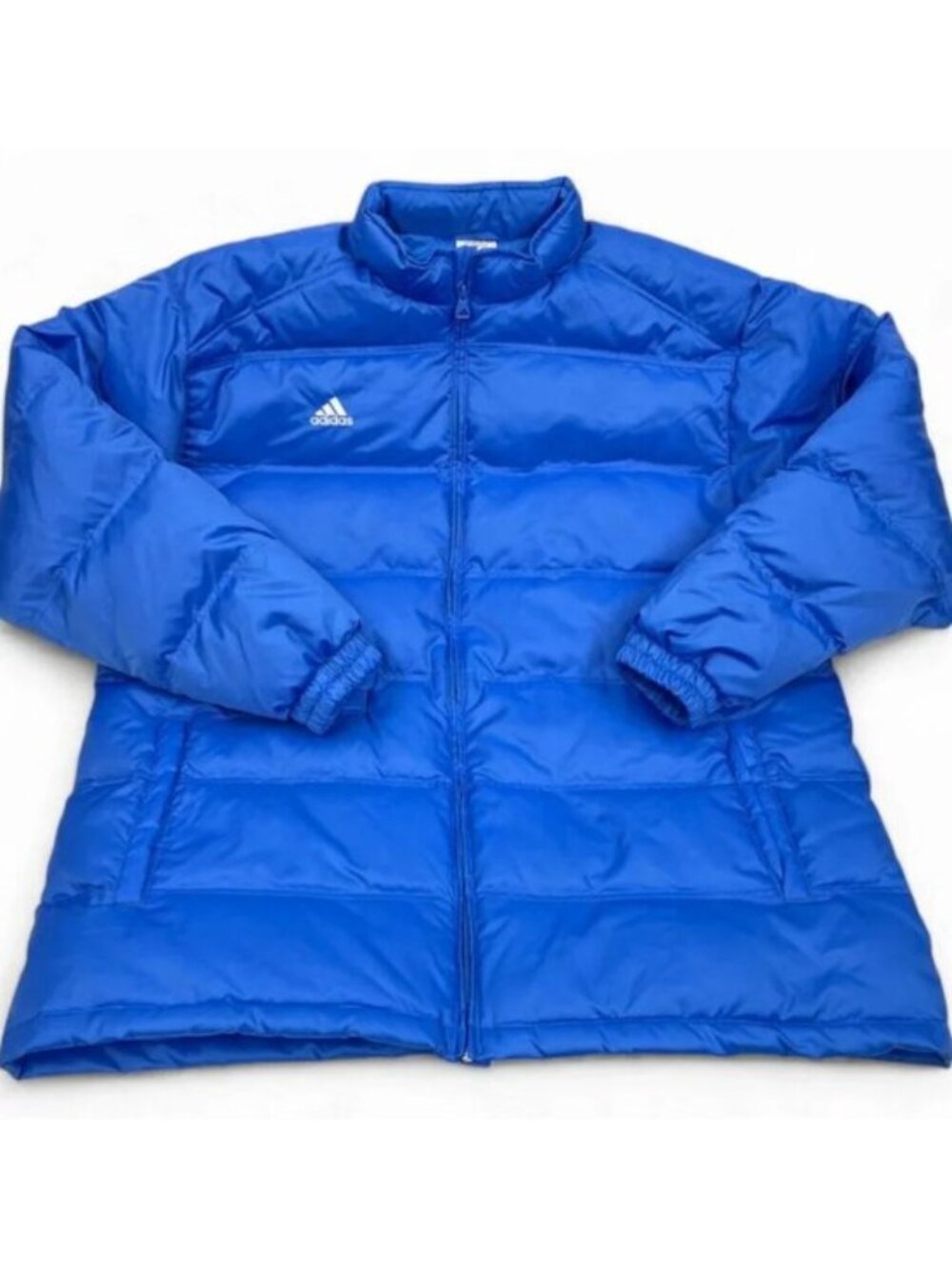 Adidas Blue Down Puffer Jacket Full Zip Winter Coat Men's Size XL Never Worn